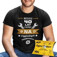 Koszulki męskie - Koszulk 40 Urodziny Prezent dla Niego Męża Faceta + Opakowanie M - miniaturka - grafika 1
