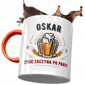 Kubki - Kubek Pomarańczowy Dla Oskara Kolegi Męża Prezent z Nadrukiem ze Zdjęciem + Opakowanie na prezent (wzór 04) - miniaturka - grafika 1