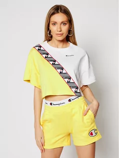 Koszulki i topy damskie - Champion T-Shirt Croptop 112767 Żółty Custom Fit - grafika 1