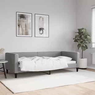 Sofa z funkcją spania, jasnoszara, 90x200 cm, obita tkaniną Lumarko! - Łóżka - miniaturka - grafika 1
