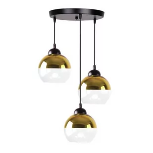 CONTESSA LAMPA WISZĄCA TALERZ CZARNY 3X40 E27 KLOSZ ZŁOTY - Lampy sufitowe - miniaturka - grafika 1