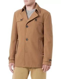 Płaszcze męskie - s.Oliver Męski płaszcz outdoorowy krótki, brązowy, 46 - grafika 1