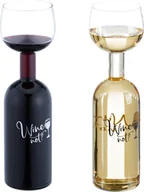 Butelki termiczne - butelka wina relaxdays z kieliszkiem 750 ml - miniaturka - grafika 1