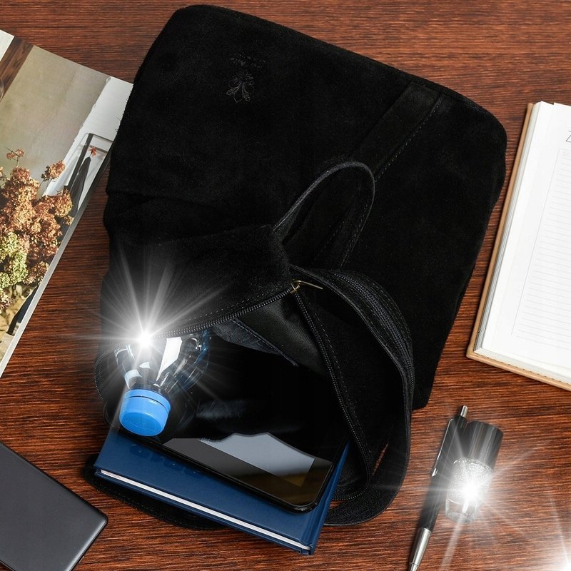 Plecak plecaczek skórzany włoski damski mały trójkąt skóra zamszowa torebka