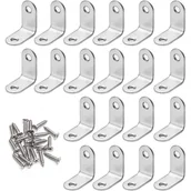 Zawiasy, okucia i inne akcesoria - 20 x 30 mm x 30 mm kątowe wsporniki w kształcie litery L do mebli drewnianych, srebrne - miniaturka - grafika 1