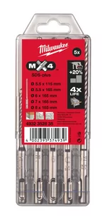 MILWAUKEE WIERTŁA SDS-PLUS RX4 - 4 OSTRZOWE/KASETY 4932 3528 35 - Wiertła - miniaturka - grafika 2