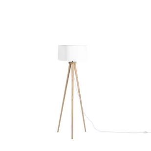 Beliani Lampa podłogowa Lampa podłogowa drewniana biała NITRA 12913 - Lampy stojące - miniaturka - grafika 1