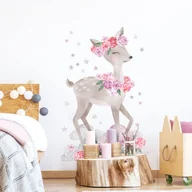 Wyposażenie pokoiku dziecięcego - Naklejka ścienna Sarenka Różowa - miniaturka - grafika 1