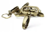 Pasmanteria - Karabińczyki 10 sztuk do taśmy 25 mm ANTYK makramy, breloków, nerki - miniaturka - grafika 1