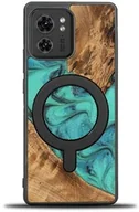 Etui i futerały do telefonów - Bewood Drewniane etui do Motorola Edge 40, Unique Turquoise do MagSafe - miniaturka - grafika 1