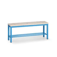 Meble do szkół i przedszkoli - B2B Partner Ławka do szatni z półką na buty, siedzisko - listwy, długość 1000 mm, niebieska 179309 - miniaturka - grafika 1