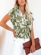 Bluzki damskie - Milan Kiss Bluzka w kolorze oliwkowo-białym - miniaturka - grafika 1