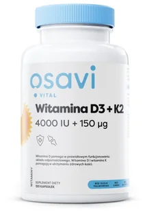 Osavi - Witamina D3 + K2, 4000IU + 150 μg, 120 kapsułek miękkich - Witaminy i minerały - miniaturka - grafika 1