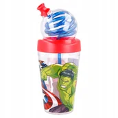 Kubki dla dzieci - Avengers Bidon Z Ozdobną Rurką Szklanka 420 ml - miniaturka - grafika 1