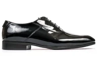 Półbuty męskie - Czarne lakierki - wiedenki / oxfordy 6900-lakier T31 39 - miniaturka - grafika 1