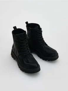 Reserved - Lakierowane botki za kostkę - czarny - Buty dla dziewczynek - miniaturka - grafika 1