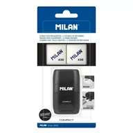 Przybory szkolne - Temperówko - gumka Compact Shadow + 2 gumki MILAN - miniaturka - grafika 1