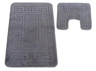 Dywaniki łazienkowe - Nowoczesny popielaty komplet dywaników łazienkowych E3-H71 - miniaturka - grafika 1