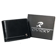 Portfele - Skórzany portfel męski Rovicky, 9,5 x 12,5 x 2,5 cm - miniaturka - grafika 1
