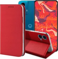 Etui i futerały do telefonów - ETUI Z KLAPKĄ DO MOTOROLA MOTO G34 5G CZERWONE ZAMYKANE MAGNETYCZNE CASE - miniaturka - grafika 1