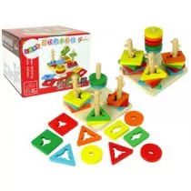 Import LEANToys Drewniane Klocki Układanka Zręcznościowa Edukacyjna  Sorter Kształty LT-10086-0 - Sortery dla dzieci - miniaturka - grafika 1