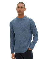 Swetry męskie - TOM TAILOR sweter męski, 34404 - Blue Navy Mouline, 3XL - miniaturka - grafika 1