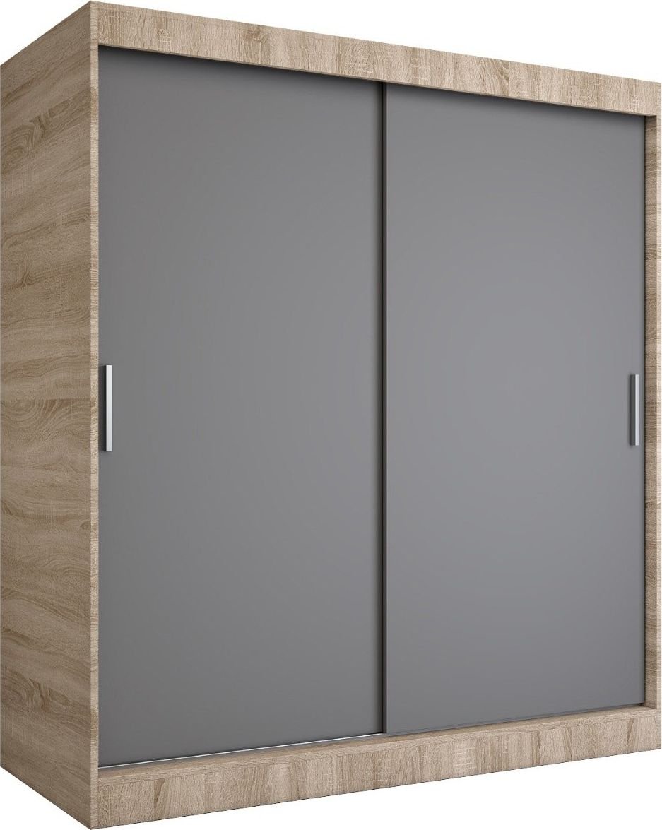 MKPOL Szafa przesuwna MODUO COMFORT 180 dąb sonoma/antracyt gładka