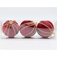 Bombki - Bombka plastikowa 8 cm czerwona 3 szt. - miniaturka - grafika 1