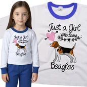 Piżamy dla dziewczynek - Piżama dziecięca Dziewczyna Która Kocha Psy Beagle 98/104 - VoloDonum - miniaturka - grafika 1