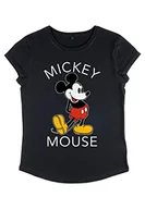Koszulki i topy damskie - Disney Classics Women's Mickey Classic Organic Rolled Sleeve t-shirt damski, czarny, M, czarny, M - miniaturka - grafika 1