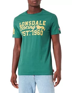 Lonsdale freswick koszulka męska, GREEN/MUSTARD, S - Koszulki męskie - miniaturka - grafika 1