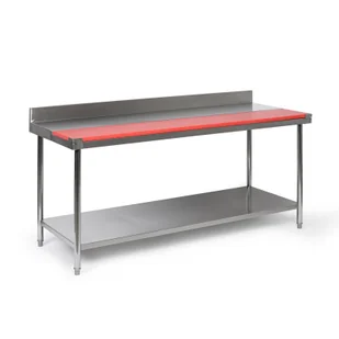 Stół ze stali nierdzewnej z deską do krojenia, 1800 x 700 x 850 mm - Stoły warsztatowe - miniaturka - grafika 1