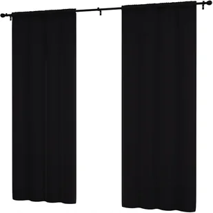 Zasłona gotowa 145x230 gładka matowa do salonu zasłony wewnętrzne czarne - Zasłony - miniaturka - grafika 1