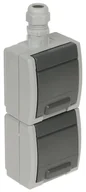 Gniazdka elektryczne - GNIAZDO NATYNKOWE PODWÓJNE AQUANT-G2/V2/EPN 230V AC 16A IP65 Elektro-Plast - miniaturka - grafika 1