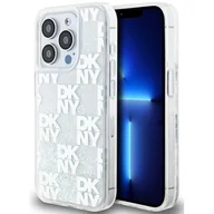 Etui i futerały do telefonów - Oryginalne Etui APPLE IPHONE 15 PRO DKNY Hardcase Liquid Glitter Multilogo (DKHCP15LLCPEPT) białe - miniaturka - grafika 1