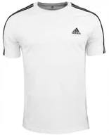 Koszulki męskie - KOSZULKA MĘSKA ADIDAS ESSENTIALS SINGLE JERSEY 3-STRIPES TEE BIAŁA r XL - miniaturka - grafika 1