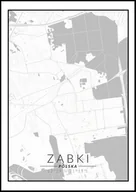 Plakaty - Plakat, Ząbki mapa czarno biała, 21x29,7 cm - miniaturka - grafika 1