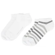 Skarpetki damskie - Skarpety Tommy Hilfiger Men Duo Stripe Sneaker 2 382000001 (kolor Biały, rozmiar 39-42) - miniaturka - grafika 1