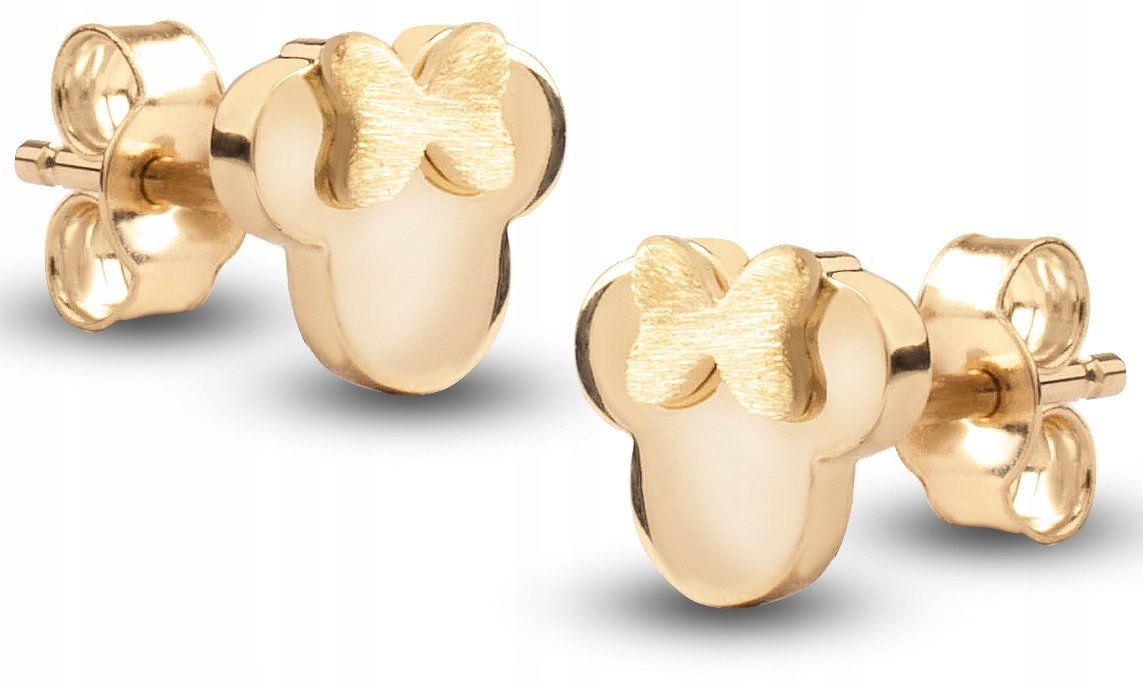 PIĘKNE ZŁOTE KOLCZYKI MYSZKA MINNIE 333