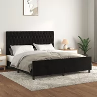 Inne meble do sypialni - vidaXL Rama łóżka z zagłówkiem, czarna, 180x200 cm, aksamitna - miniaturka - grafika 1