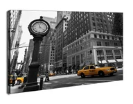 Obrazy i zdjęcia na płótnie - Zegar na Avenue, New York BW - obraz na płótnie Wymiar do wyboru: 40x30 cm - miniaturka - grafika 1