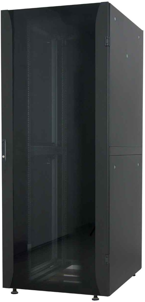 INTELLINET 48,3 cm 19 Zoll Netzwerkschrank Premium Line 42 HE 2033x600x800mm HxBxT Flatpack Traglast 2000kg schwarz 715522