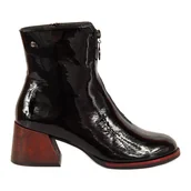 Botki damskie - Botki damskie lakierowane na obcasie czarne Vinceza - miniaturka - grafika 1