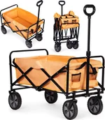 Wózki magazynowe - Wózek transportowy składany duży wózek ogrodowy plażowy pomarańczowy 47x105 cm MultiGarden - miniaturka - grafika 1