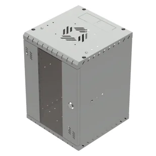 Szafa wisząca Standard 10" 9U, 300mm, drzwi szklane, szara - Szafy rack - miniaturka - grafika 1