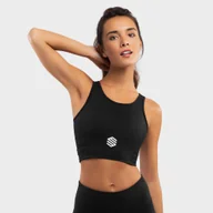 Bielizna sportowa damska - Stanik Fitness SIROKO Crunch Black Czarny Kobieta - miniaturka - grafika 1