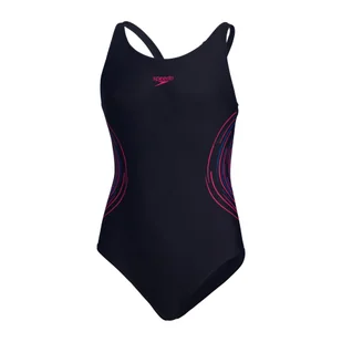 Stroje kąpielowe treningowe dziewczęce Speedo Placement Muscleback - Stroje kąpielowe dla dziewczynek - miniaturka - grafika 1