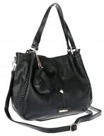 Torebki damskie - Torebka Damska Shopperka włoska marka CHARRO Pojemna A4 Torba CH6626 Czarna - miniaturka - grafika 1