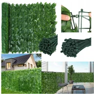 Sztuczne kwiaty - Sztuczny Żywopłot Mata Bluszcz Zielona Ściana Balkon 50Cmx 5M +100 Trytytki - miniaturka - grafika 1