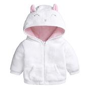 Bluzki dla niemowląt - Slowmoose Noworodki ubrania jesień zima ciepła kurtka z kapturem & Płaszcz Toddler Bear 12M / White - miniaturka - grafika 1